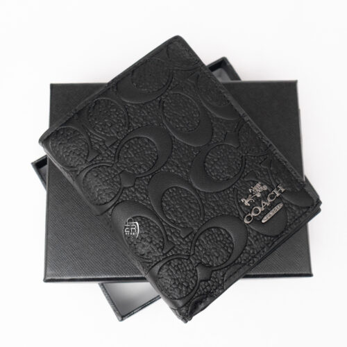 محفظة من كوتش للرجال بلون أسود